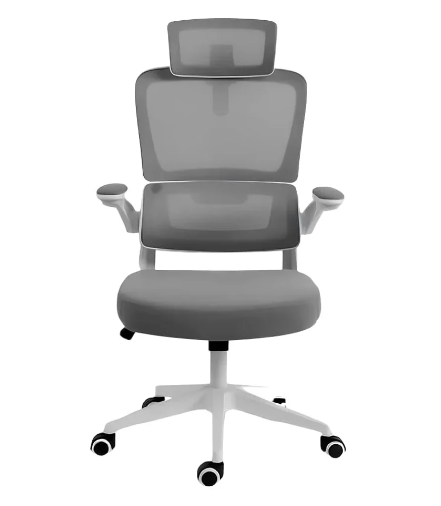 Cadeira Redragon Office Hela até 130kg Apoio para cabeça e lombar Cinza/Branco – C214-W