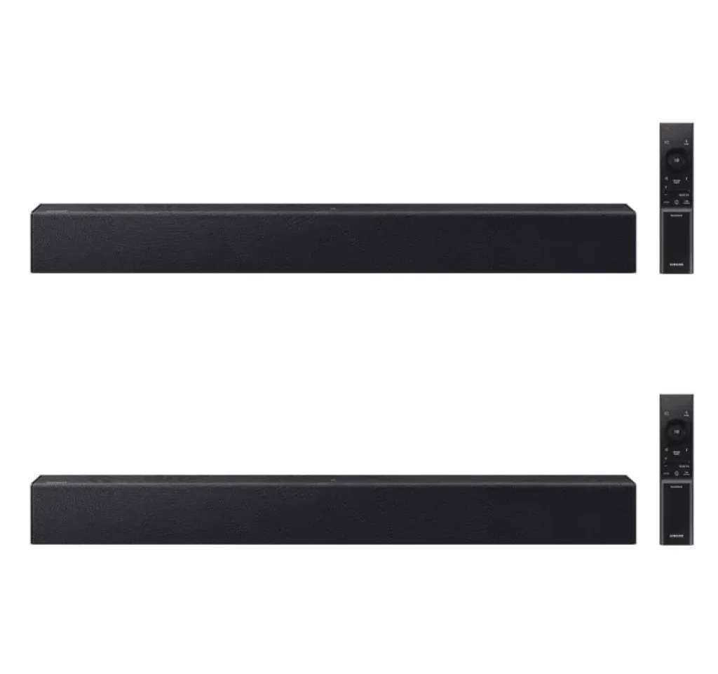 Combo 2x Samsung Soundbar HW-B400F, com 2.0 canais, Bluetooth, Subwoofer integrado e HDMI ARC