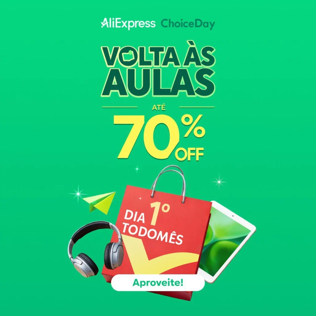 Cupons AliExpress – Choice Day’s Fevereiro + Volta às Aulas 2026