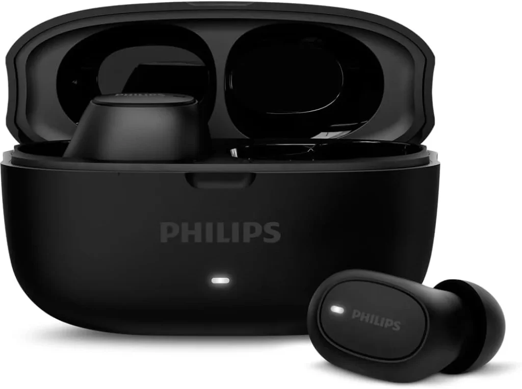 Fone de Ouvido Sem Fio TWS Philips TAT2500BK/00, Bluetooth, Com Cancelamento de Ruído Ativo ANC, Com Microfone, Até 24 horas de bateria, iPX4, Preto