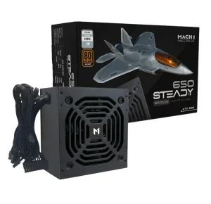 Fonte 650W, MACH1 Steady by Galax, 80 Plus Bronze, PFC Ativo, Preto – 650STEADY