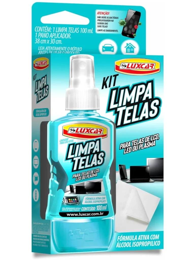Kit Limpa Telas Luxcar 120 Ml – Fórmula Ativa Álcool Isopropílico
