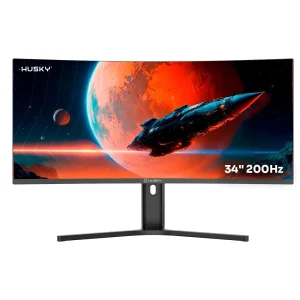 Monitor Gamer Curvo Husky Boreal 34″, WQHD, Ultrawide, 200Hz, 1ms, Adaptive Sync, DisplayPort e HDMI, HDR – HMG00234PT