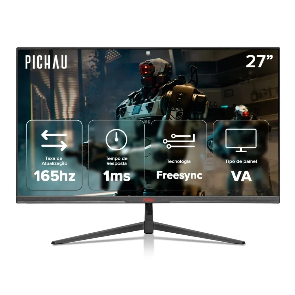 Monitor Gamer Pichau Centauri Pulse 27B, 27 Pol, VA, 2K, 1ms, 165Hz, Free-Sync, HDMI/DP – PG-CTR27B-BL02