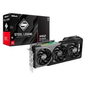 Placa de Vídeo ASRock RX 9070 XT Steel Legend Dark, 16GB AMD Radeon, ARGB, 16GB, GDDR6, FidelityFX, RDNA 4 – 90-GA5VZZ-00UANF