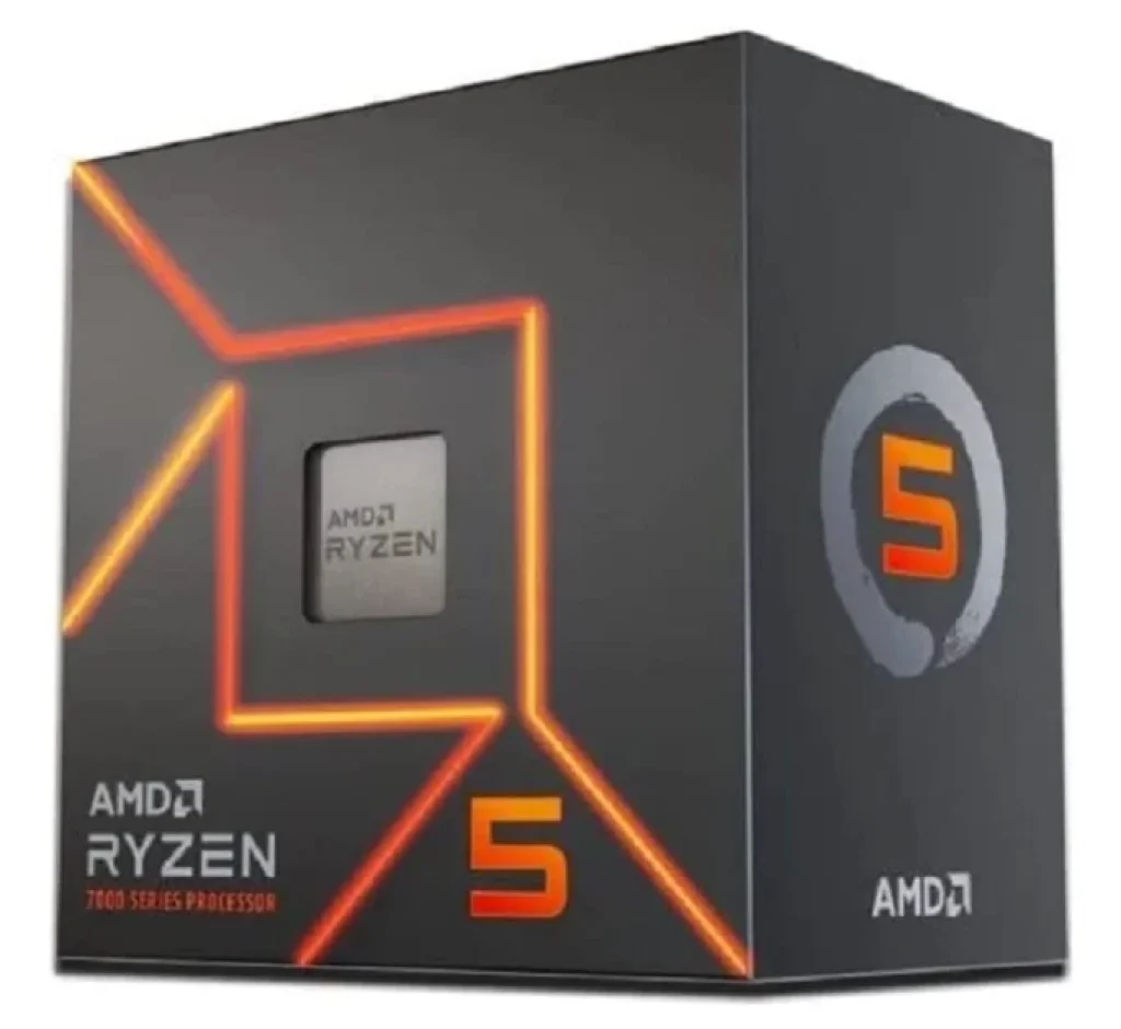 Processador AMD Ryzen 5 7600, 5.2GHz Max Turbo, Cache 38MB, AM5, 6 Núcleos, Vídeo Integrado – 100-100001015BOX