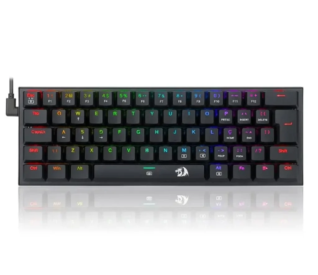 Teclado Mecânico Gamer Redragon Anivia, RGB, Switch Blue, ABNT2, Preto – K614-RGB (PT-BLUE)