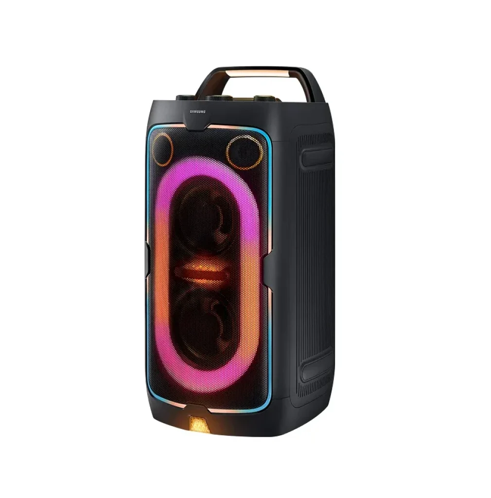 Torre de Som Samsung Sound Tower ST40F – 160W, Iluminação RGB, Bateria até 12 horas, Karaokê, IPX4, Preta – MX-ST40F