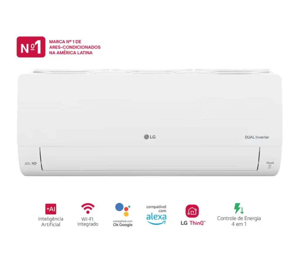 Ar-Condicionado LG AI Dual Inverter Voice 15.000 BTU Frio 220V W-Fi – S3-Q15JL31A