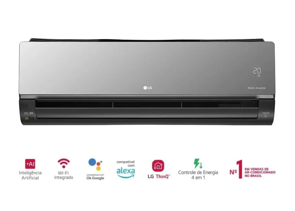 Ar-Condicionado LG Dual Inverter Voice +AI Artcool 18.000 BTUs Quente e Frio Wi-Fi 220V – S3-W18KLR7A
