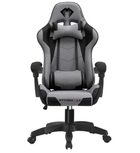 Cadeira Gamer Python Fly em tecido, respirável e ecológica, ângulo ajustável (Cinza Escuro)