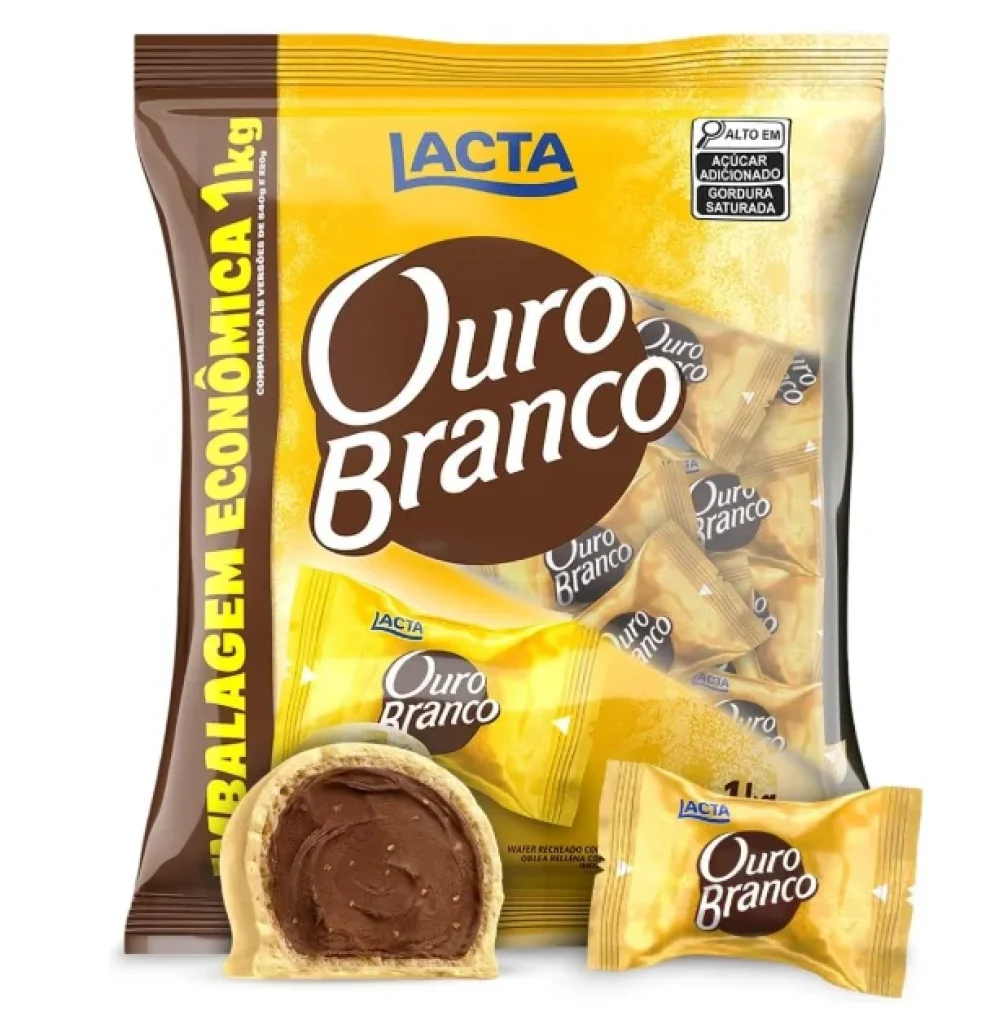 3un Pacote Chocolate Ouro Branco 1Kg