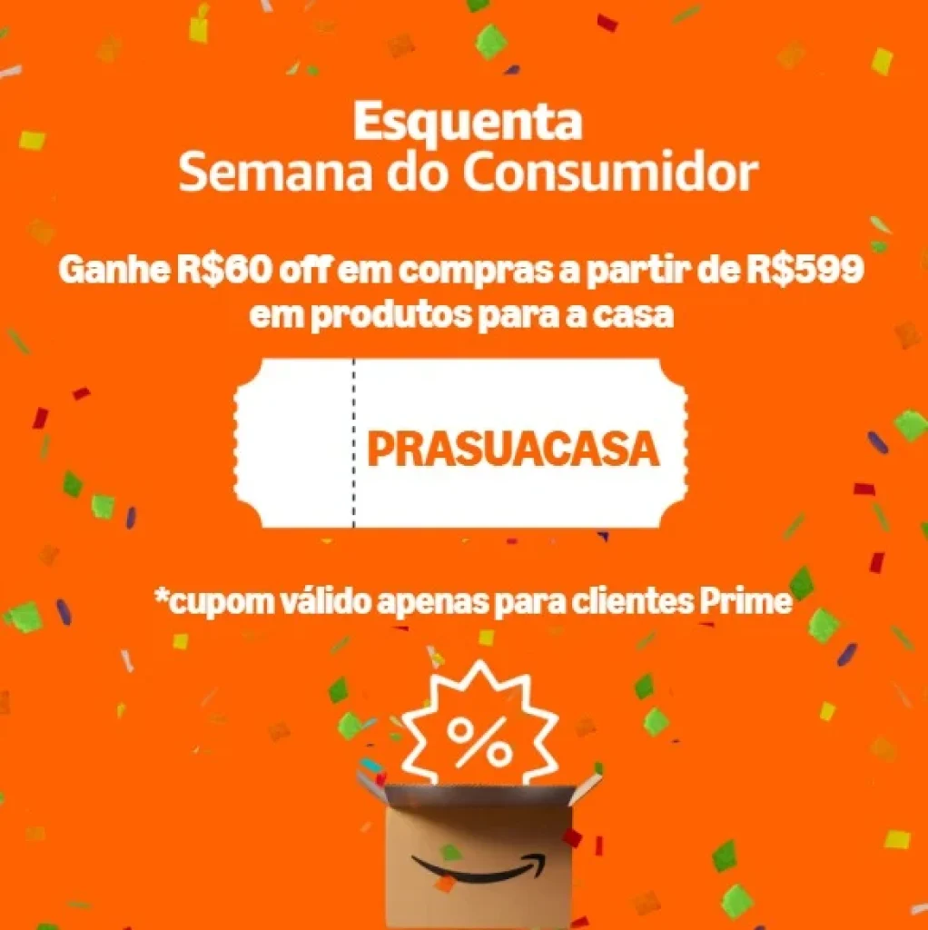 Cupom Amazon R$60 OFF acima de R$599 em Eletrodomésticos e Eletroportáteis