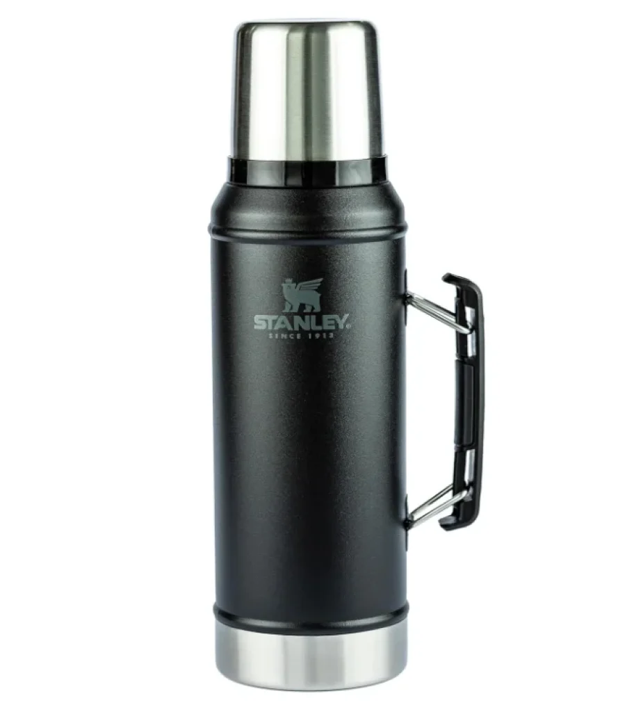 Garrafa térmica Stanley Classic, aço inoxidável 950 ml, 28h quente, 1,5 dias gelado, Matte Black