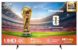 Hisense Smart TV 4K 55″ Polegadas A6NV com Dolby Vision, HDR10, HLG, Dolby Gaming, Film Maker, DTS Virtual X, Compatibilidade Alexa e Google Home – 55A6NV
