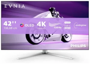 Monitor Gamer Philips EVNIA 42″ 4K QD-OLED 138Hz RGB Ambiglow – 42M2N8900