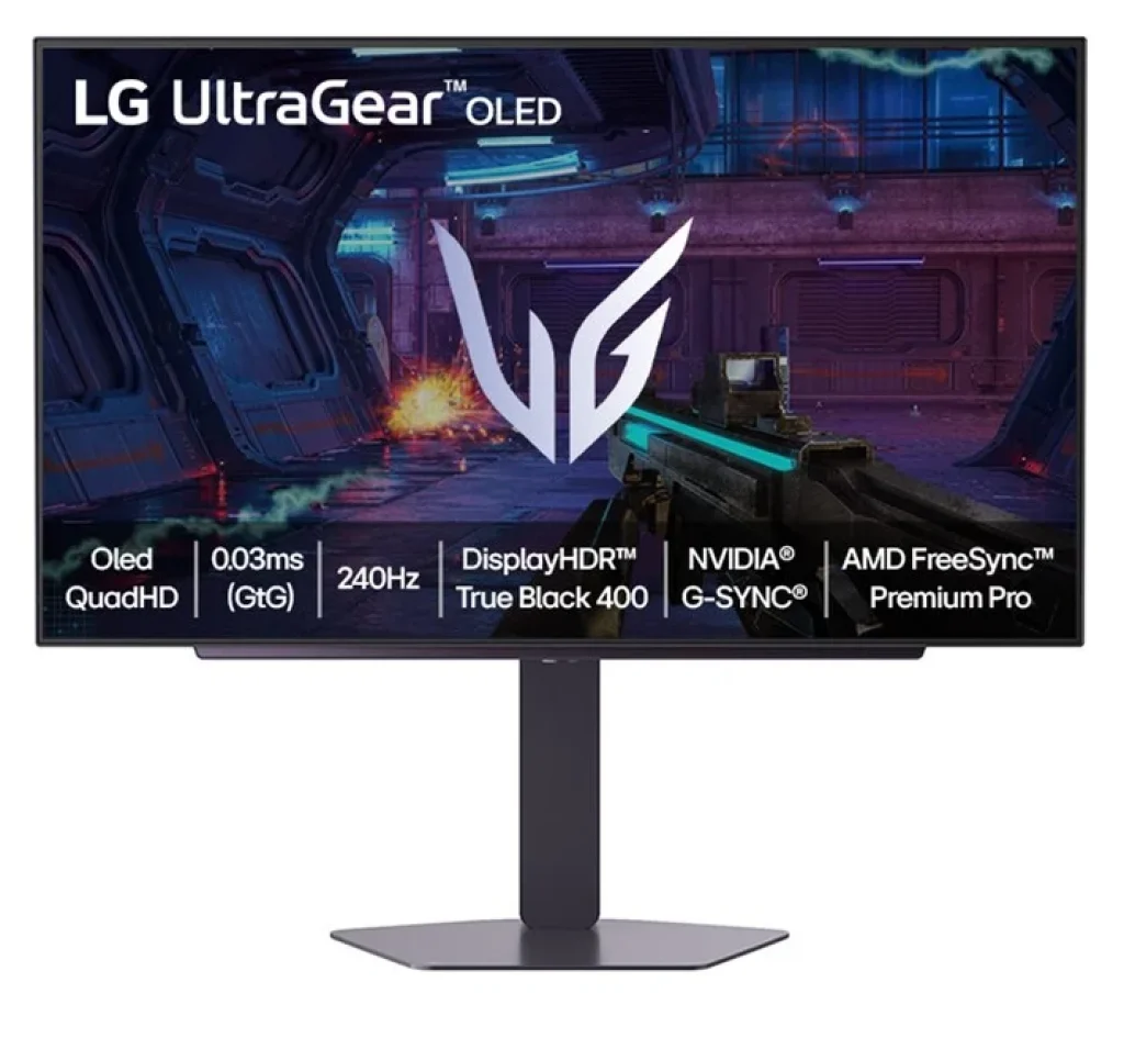 Monitor LG UltraGear™ OLED 27″, 240Hz, QHD 2K, 0.03ms (GtG), NVIDIA G-SYNC, AMD FreeSync Premium Pro, AdaptiveSync, HDR True Black 400 – 27GX704A-B