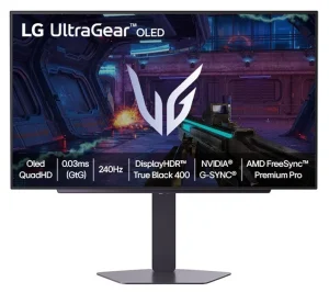 Monitor LG UltraGear™ OLED 27″, 240Hz, QHD 2K, 0.03ms (GtG), NVIDIA G-SYNC, AMD FreeSync Premium Pro, AdaptiveSync, HDR True Black 400 – 27GX704A-B