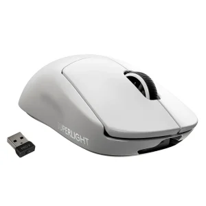 Mouse Gamer Sem Fio Logitech G PRO X SUPERLIGHT com Tecnologia LIGHTSPEED, Ultraleve 63g, 5 Botões Programáveis, Sensor HERO 25K e Bateria Recarregável, Compatível com POWERPLAY, Branco, – P910-005941