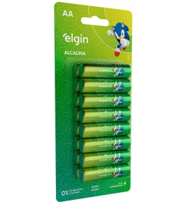 Pilha Alcalina AA com 16 unidades Elgin Comum