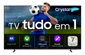 Samsung Smart TV 58″ Crystal UHD 4K U8500F 2025, Xbox Cloud Gaming, Canais Gratuitos, 7 Anos de Atualização, AI Energy Mode, Alexa integrada – 58U8500F