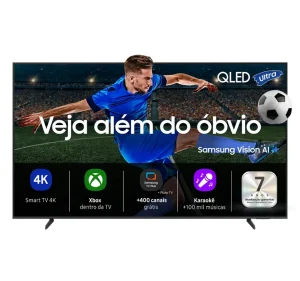 Samsung Vision AI TV 75″ QLED 4K QEF1 2025, True QLED, Pontos Quânticos, Processador Q4 com AI, Art Store, Alexa – QN75QEF1AGXZD