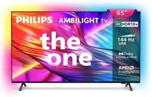 Smart TV Philips THE ONE 65″ 4K Ambilight 144 Hz, P5, DTS Play-Fi, FreeSync, Dolby Vision e Atmos, 40W RMS – 65PUG8929/78