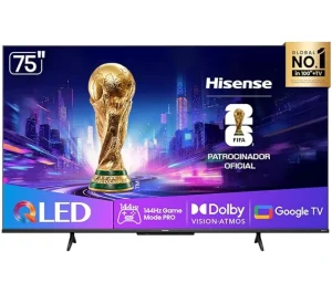 Smart TV UHD 4K 75″ Polegadas QLED 144 Hz Hisense Q7QG Google TV Modo Jogo Pro AMD FreeSync Premium, Dolby Vision Atmos e Compatível com Alexa – 75Q7QG