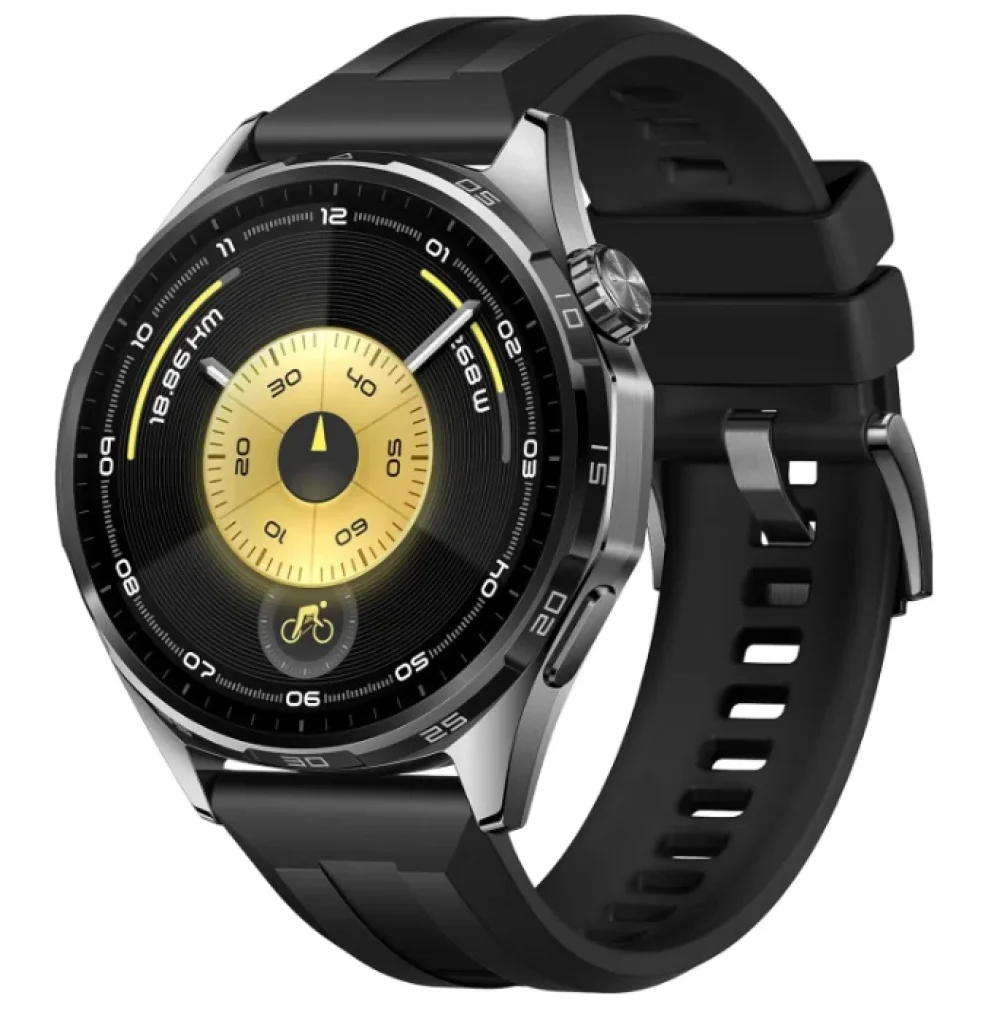 Smartwatch, HUAWEI WATCH GT 6 46mm GPS, AMOLED, 64 GB, Potenciômetro de Ciclismo no Pulso, Bateria com Autonomia de Até 21 Dias, Bem-Estar Emocional Multidimensional, Compatível com iOS e Android, Preto