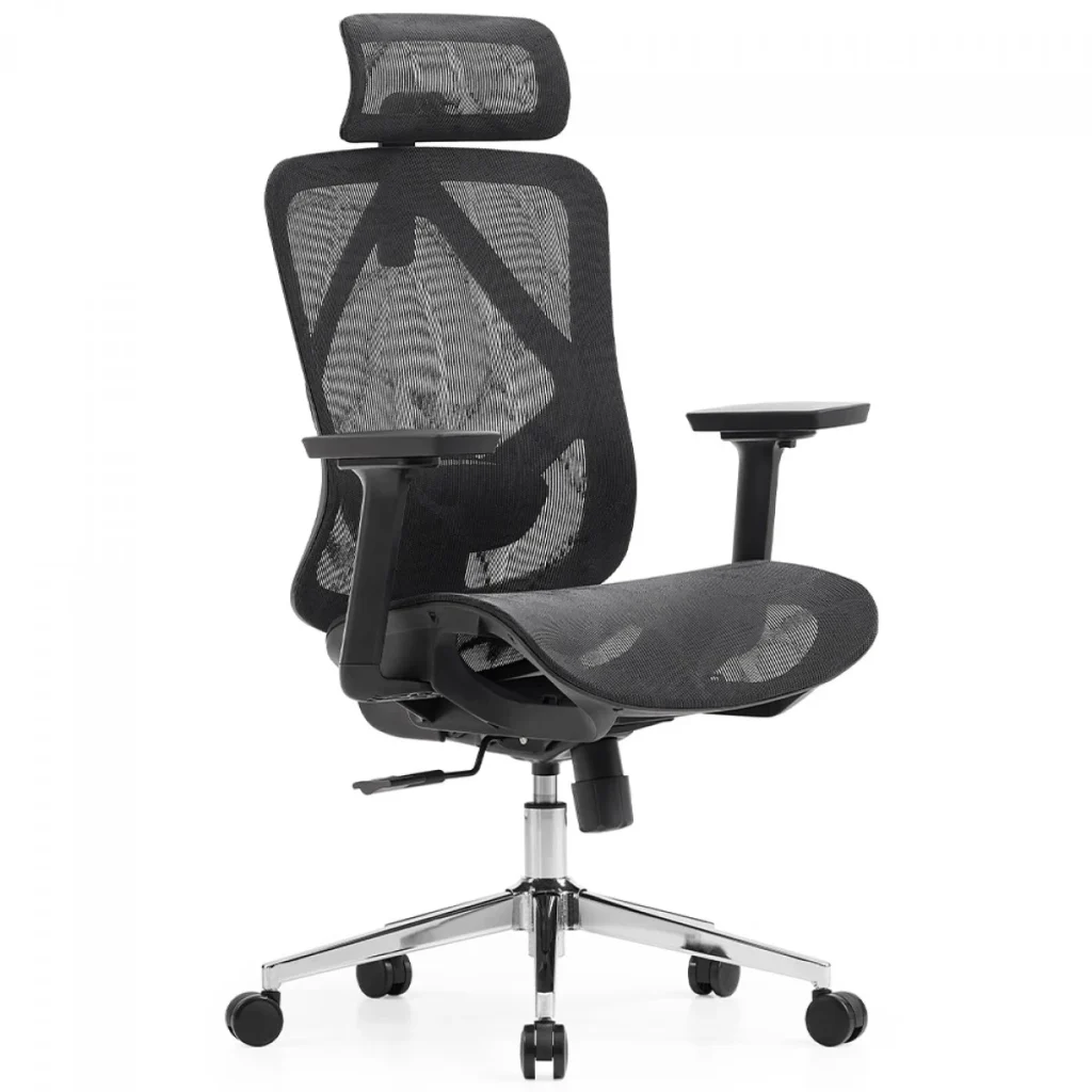 Cadeira de Escritório Dr. Office Ergo, Preta, Mesh, Altura Ajustável