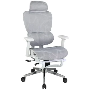 Cadeira de Escritório Dr. Office Master, Mesh, Ajustável, Apoio de braço 3D, Cinza/Branco, DR-CH-MTR3DGWF