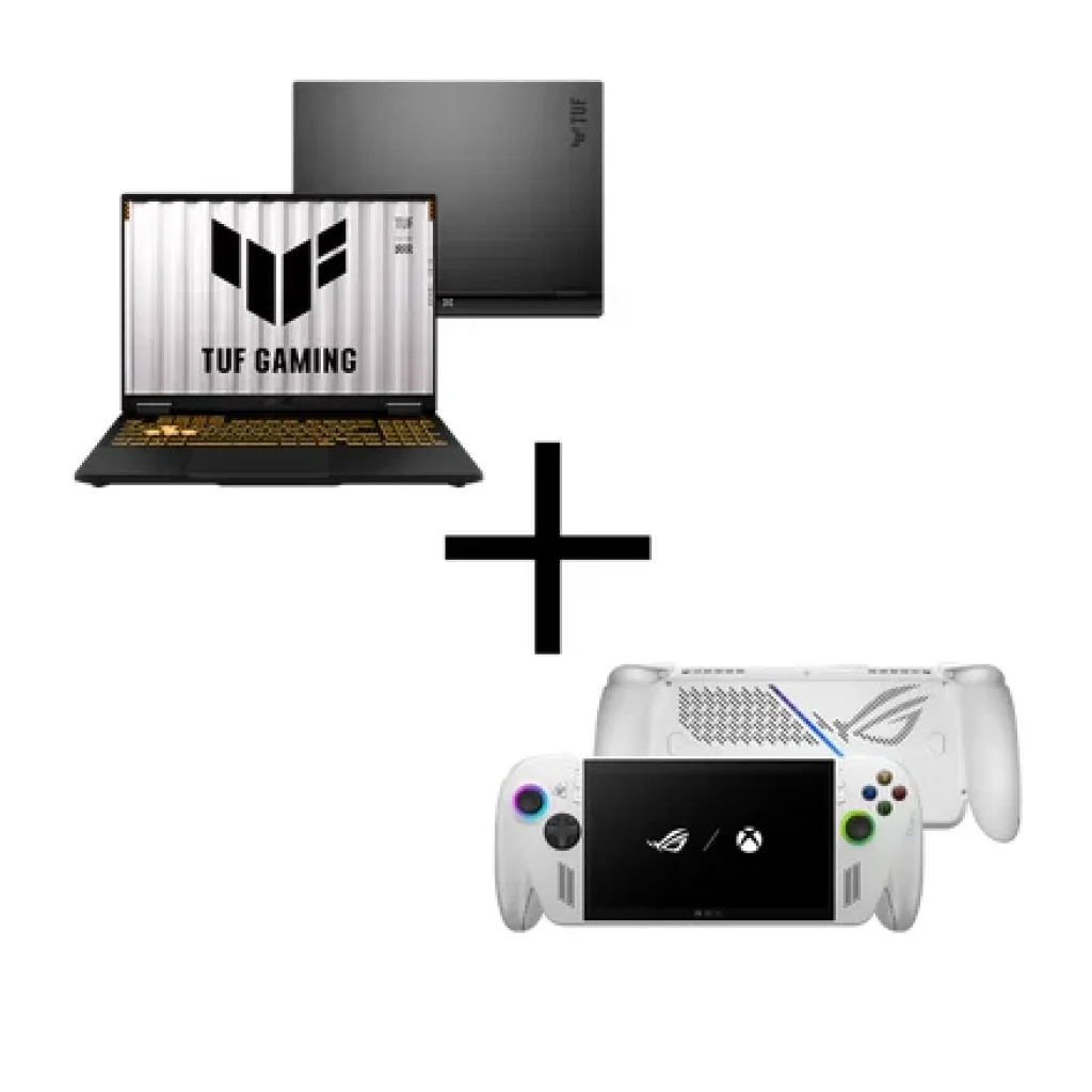 Combo Notebook ASUS TUF Gaming F16, 16/512GB, i7-14650HX, RTX™ 5060, 16″ IPS 165Hz W11 FX608JMR-RV150W+ ROG XBox Ally White