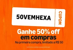Cupom Amazon 50% OFF, Limitado a R$50 OFF