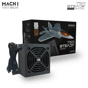 Fonte 750W, MACH1 Steady by Galax, 80 Plus Bronze, PFC Ativo, Selo TecLab, Preto – 750STEADY