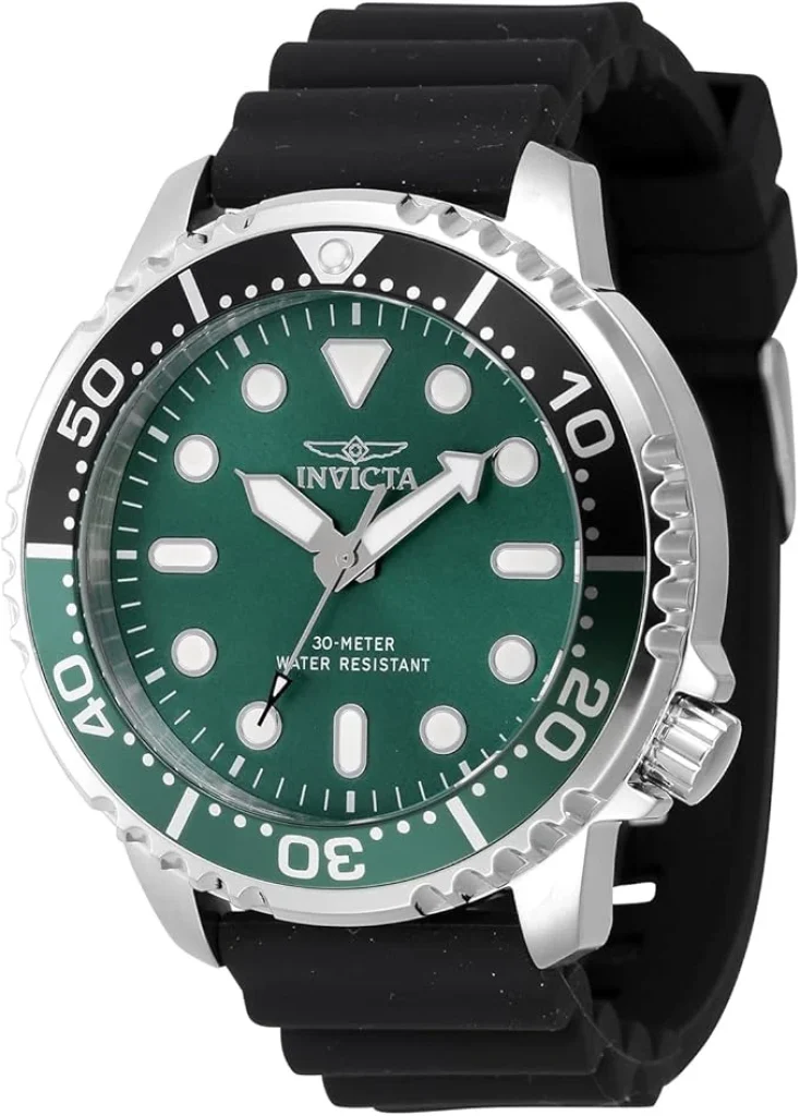 Relógio INVICTA Pro Diver Masculino Verde de Aço Inoxidável de 48 mm, Preto