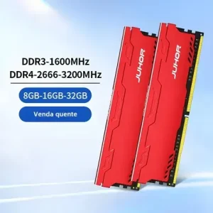 Memória RAM Juhor DDR4 para Desktop – 16GB 3200MHz Vermelho