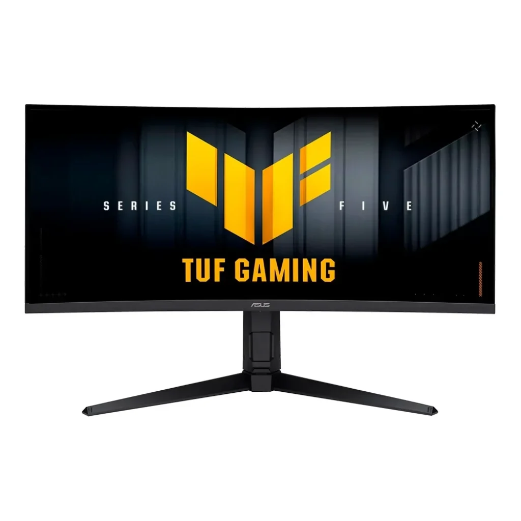 Monitor Gamer Curvo ASUS TUF 34″, WQHD, 250Hz, 0.5ms, Fast VA, 1500R, 130% sRGB, FreeSync Premium, Altura Ajustável, Som Integrado, Preto – VG34WQML5A