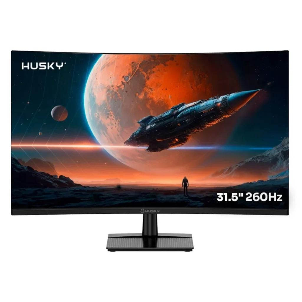 Monitor Gamer Curvo Husky Boreal 31.5″, FHD, 260Hz, 1ms, Adaptive Sync, VA, DisplayPort e HDMI, HDR – HMG00732PT