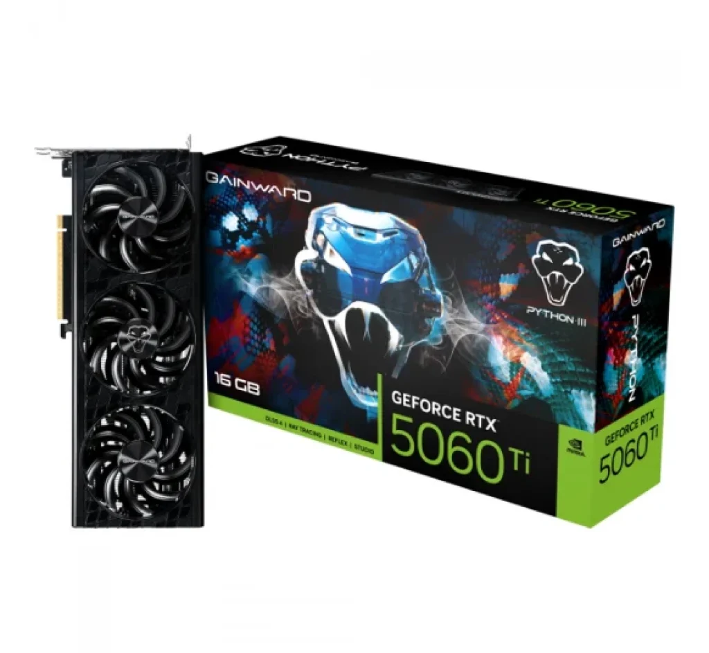 Placa de Vídeo Gainward NVIDIA GeForce RTX 5060 Ti Python III, 16GB, GDDR7, DLSS, Ray Tracing, NE7506T019T1-GB2061T