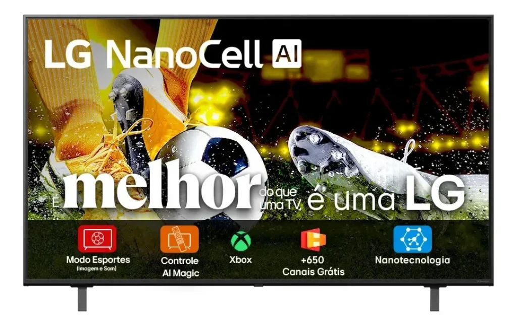 Smart TV 4K LG NanoCell 50" IA Processador Alpha 7 Ger8, 4K Super Upscaling, HDR10 / HLG, Game Mode, FilmMaker - 50NANO80ASA