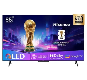 Smart TV 85″ Polegadas UHD 4K QLED 144 Hz Hisense Q7QG, Google TV, Modo Jogo Pro, Dolby Gaming, AMD FreeSync Premium, Dolby Vision•Atmos, Compatível com Alexa – 85Q7QG