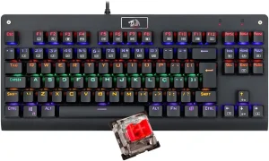 Teclado Mecânico Redragon Dark Avenger Preto Iluminação Rainbow Switch Vermelho K568R