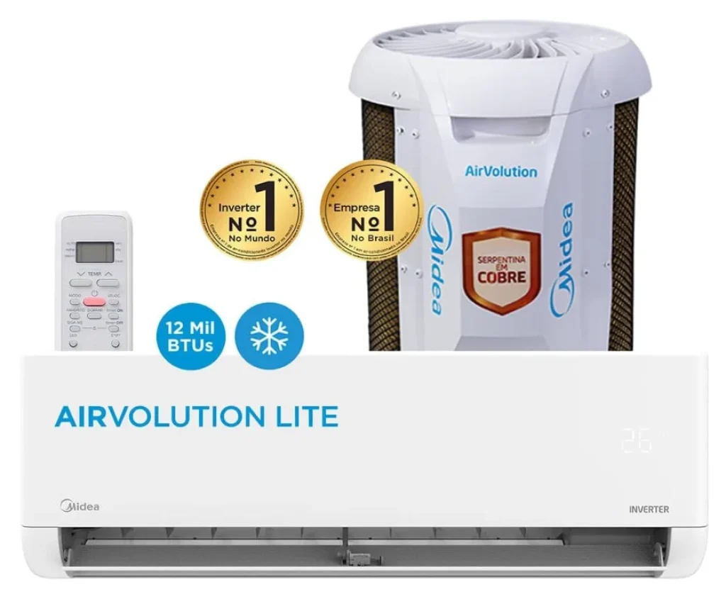 Ar-Condicionado Split 12.000 BTUs AirVolution Lite Inverter Frio Midea – 38TBVCA12M5 | 42EBVCA12M5