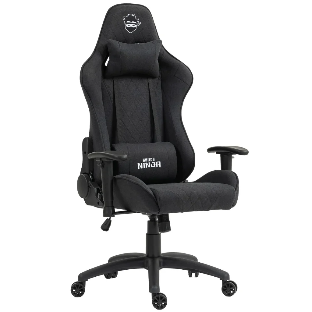 Cadeira Gamer Ninja Karasu, Até 150 kg, Reclinável, 2D, Classe 4, Tecido, Preta, GN-CH-KRR2DBF