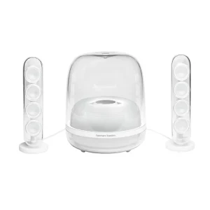 Caixa de Som Bluetooth Harman Kardon Soundsticks 4, 140W RMS, Design Transparente, Branco – HKSOUNDSTICK4WHTBR