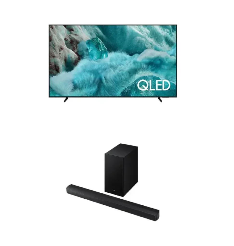 Combo Samsung Vision AI TV 85″ QLED Q7F 4K 2025 – 85Q7F + Soundbar 3.1 Canais, 370W RMS – HW-B650F