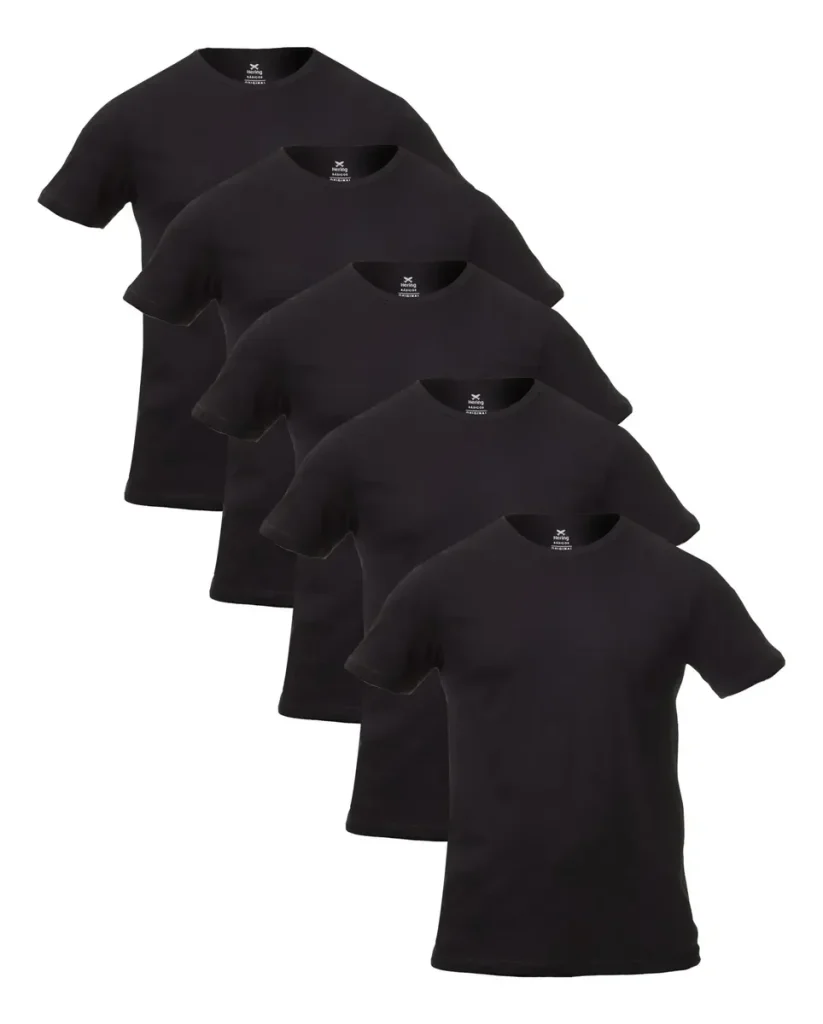 Kit Com 5 Camisetas Masculinas Básicas Slim Hering