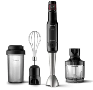 Mixer Philips Walita Preto e Inox ProMix – Mix 4 em 1 – SpeedTouch com guia de velocidade, Copo para viagem, Fácil de limpar, 400W, 110V – RI2622/72