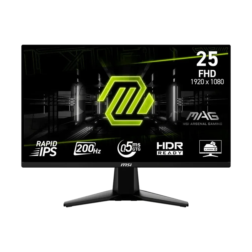 Monitor Gamer MSI MAG 25″, Full HD, 200Hz, 0.5ms, Rapid IPS, FreeSync Premium, HDR Ready, Preto – MAG 255F E20