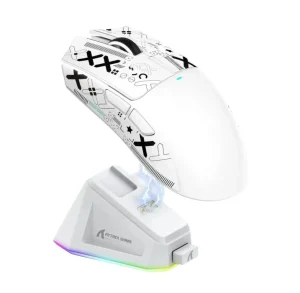Mouse Gamer Sem Fio Attack Shark X11 PixArt PAW3311 Com Três Modos BT 2.4G E Base De Carregamento